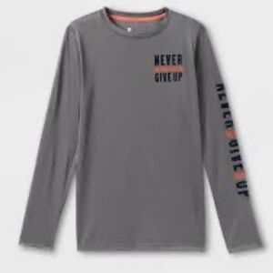 All in motion athletic Gray Long Sleeve Shirt - 'Never Give Up